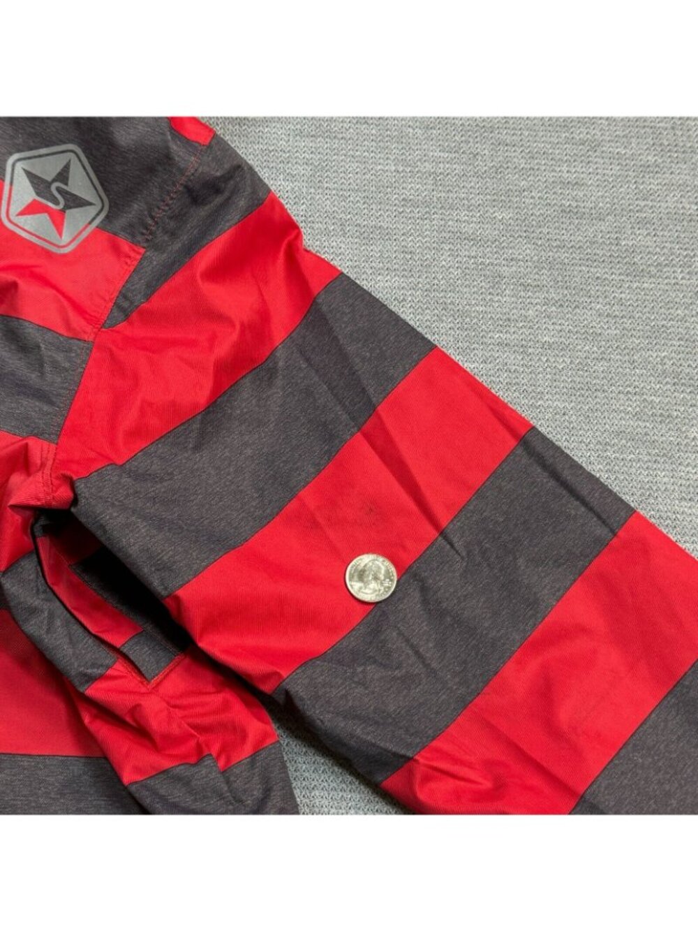 Sessions Terrain Snowboard Coat Womens Size S Recco Jane Heather Red Gray Stripe - Picture 7 of 16